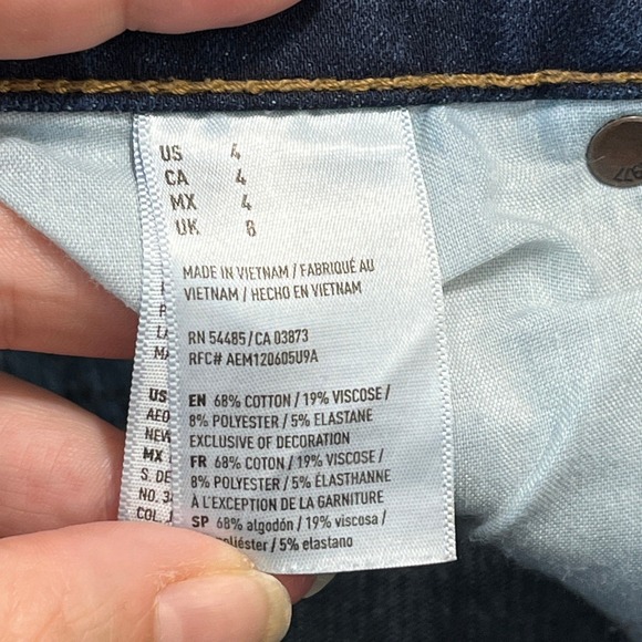 American Eagle Outfitters Denim Shorts Women 4 Mid Rise Rolled Cuff Stretch - Picture 2 of 14